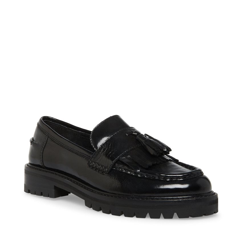 Black Steve Madden Minka Leather Women's Loafers | PH 8412G16X